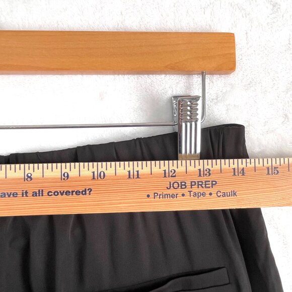 Bebe Pants Womens M Black Satin Wide Leg Cropped Ruffle Hem Boho Lagenlook - Picture 7 of 13